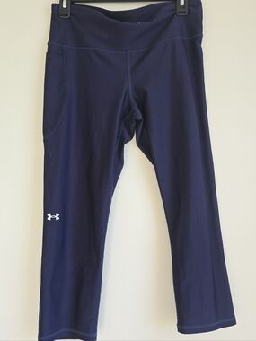 Under Armour Navy Performance Compression Capri Legging Size L Tall